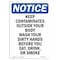 Signmission OSHA Notice, 7" Height, Keep Contaminates Outside Your Sign, 7" X 5", Portrait OS-NS-D-57-V-13795 - alternate 1
